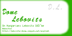 dome lebovits business card